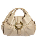BVLGARI METALLIC GOLD LEATHER CHANDRA BAG