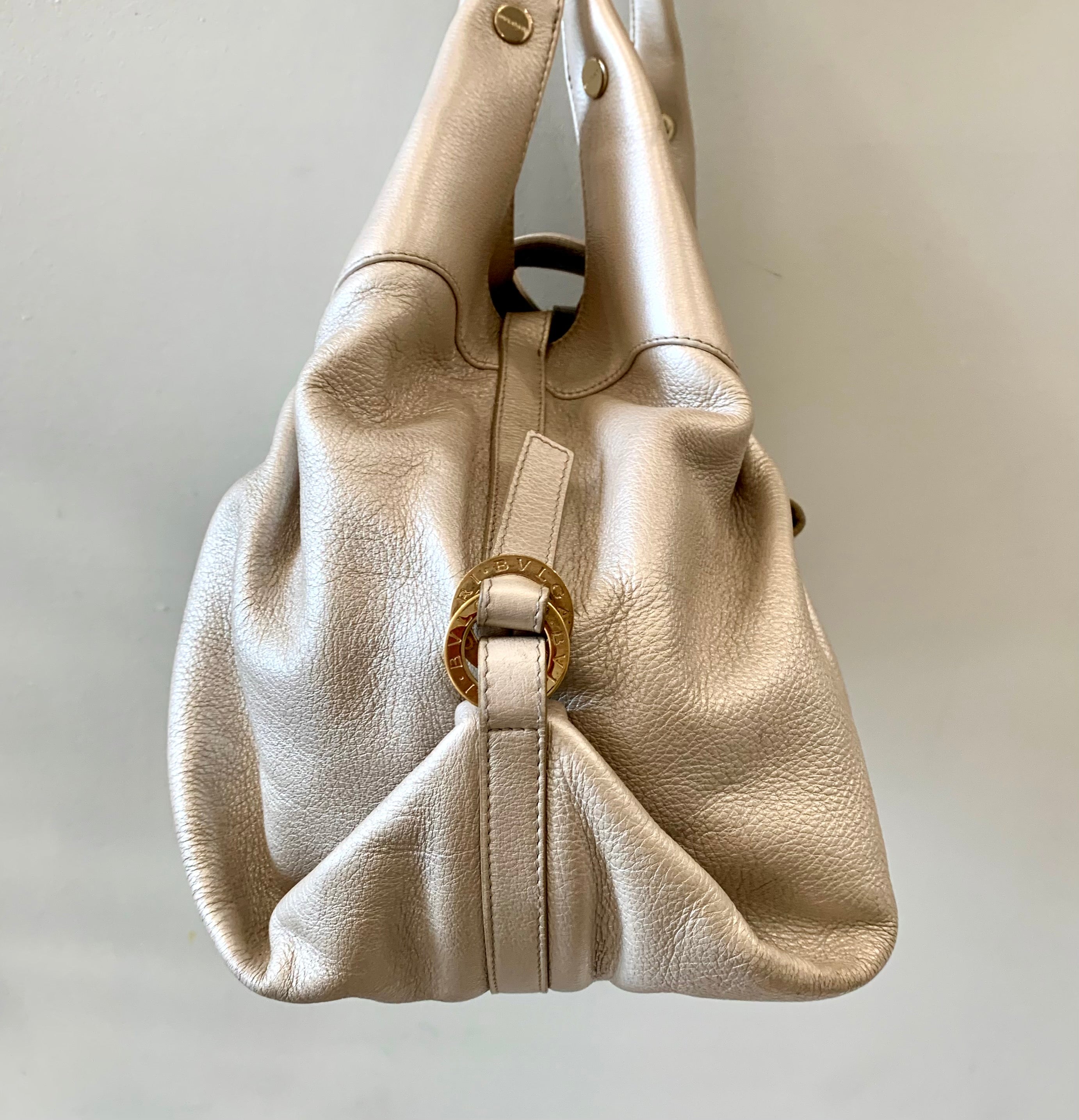 BVLGARI METALLIC GOLD LEATHER CHANDRA BAG