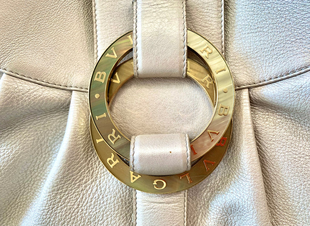 BVLGARI METALLIC GOLD LEATHER CHANDRA BAG