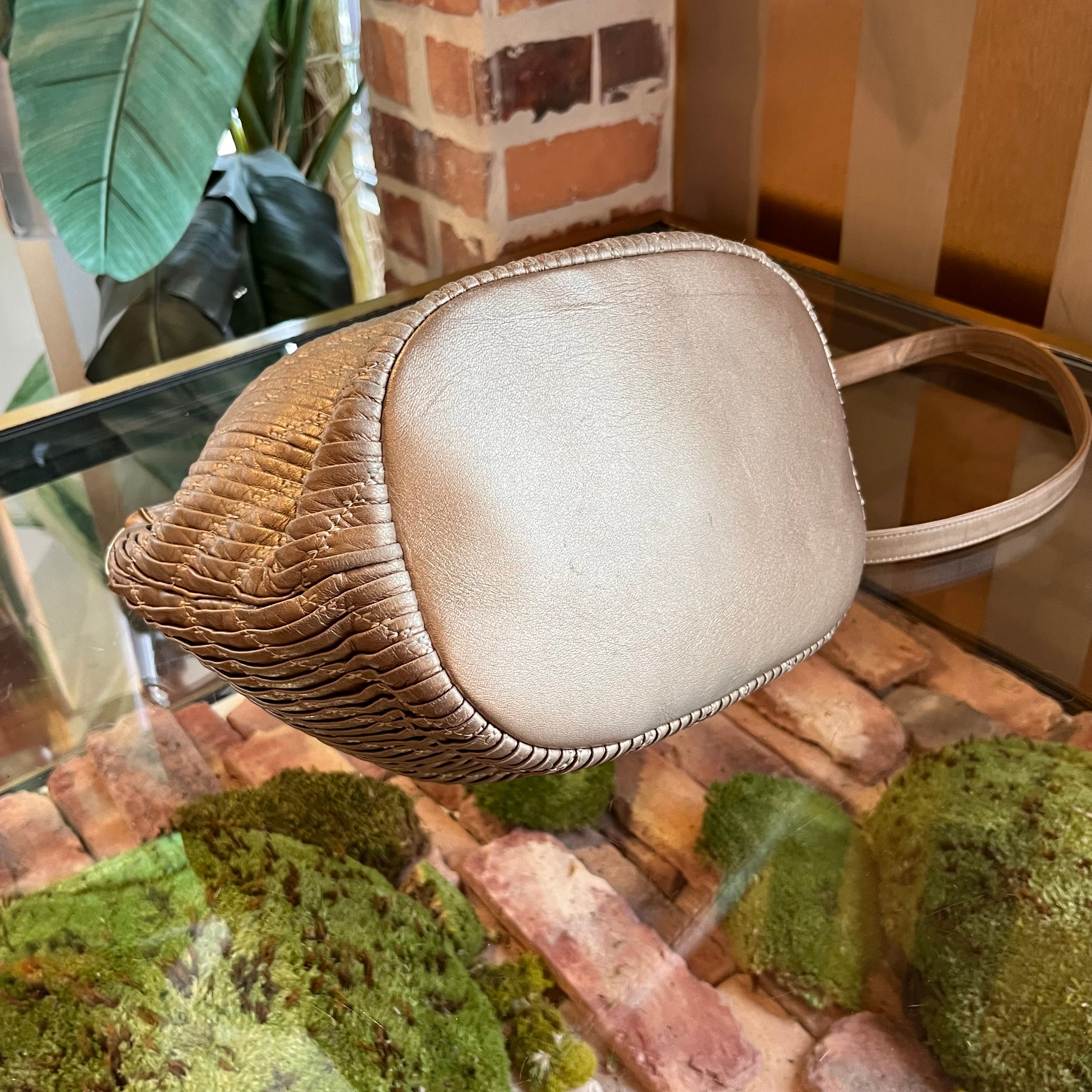 CHANEL Coco Pleats Paris-Greece Lambskin Gold Bucket Bag