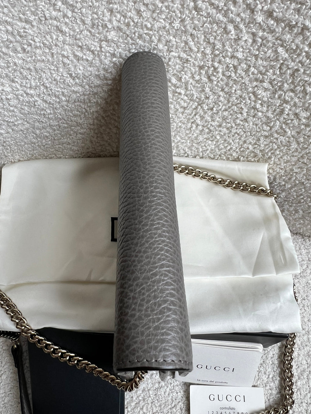 Gucci Dollar Grey Interlocking Chain Wallet