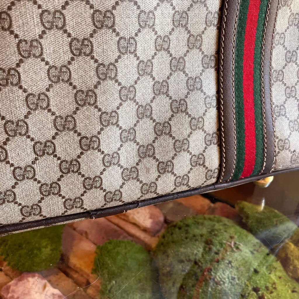 GUCCI Beige GG Supreme Canvas Vintage Suitcase