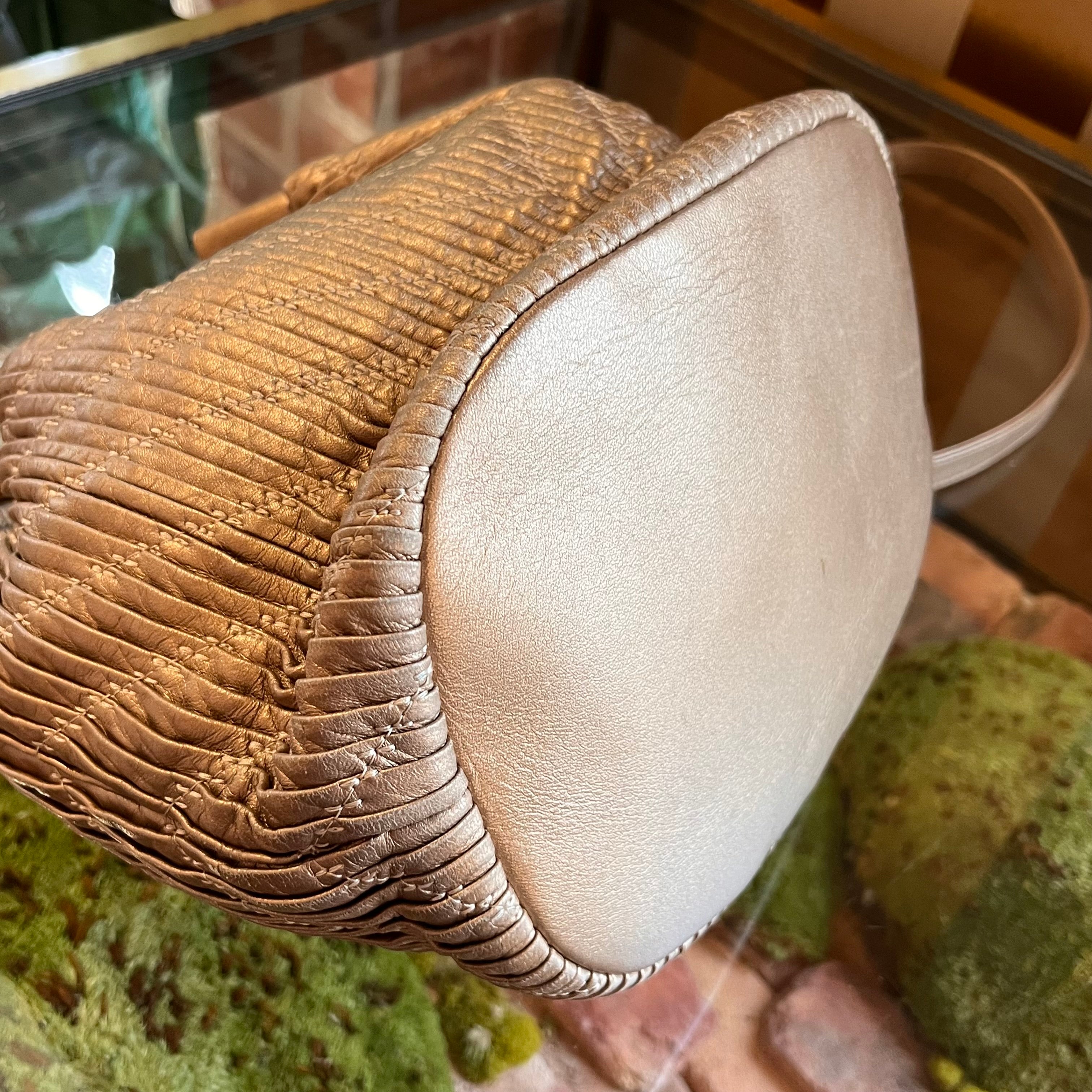 CHANEL Coco Pleats Paris-Greece Lambskin Gold Bucket Bag