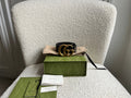 Gucci GG Marmont Black Wide Leather Belt with Shiny Gold Buckle (RRP £410)