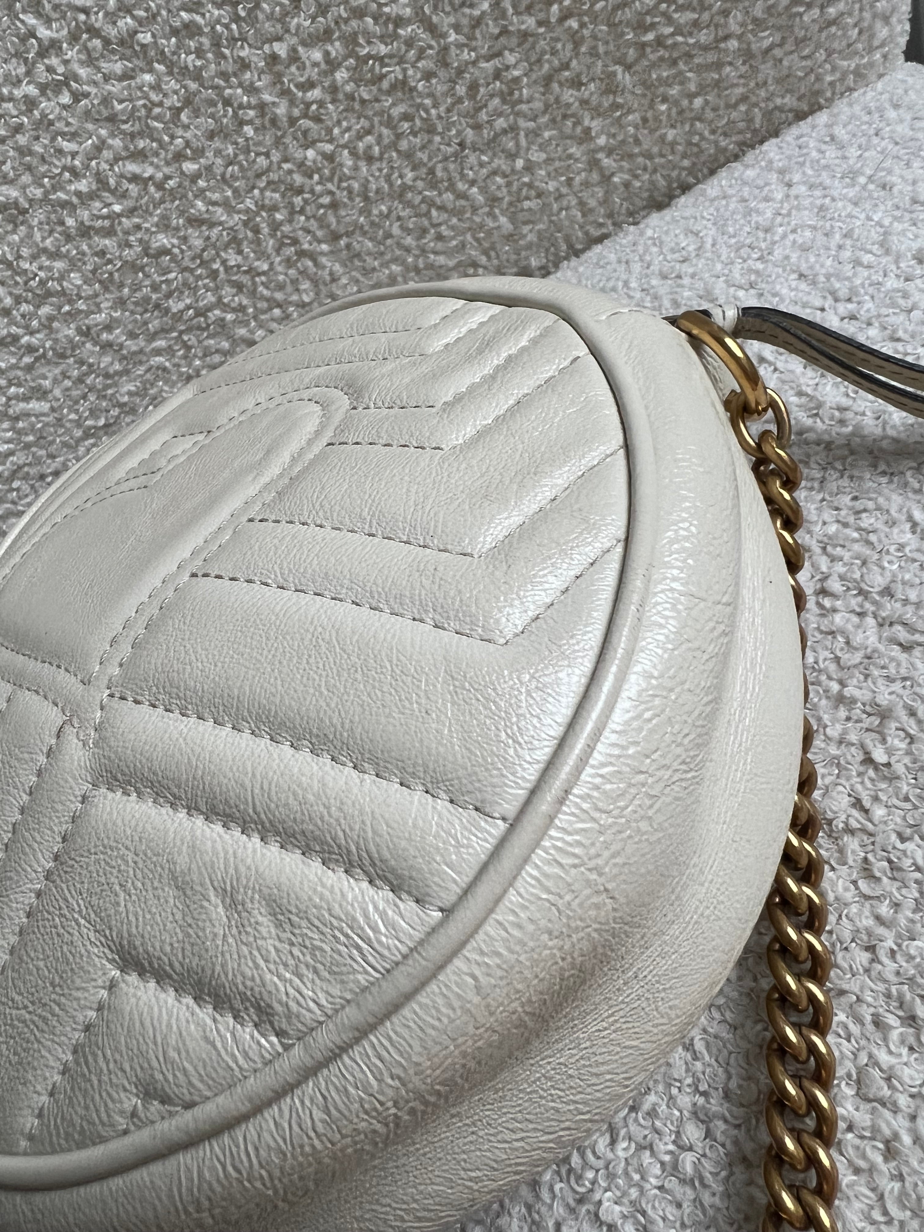 Gucci GG Round White Marmont Small Shoulder Bag (RRP £1,090)
