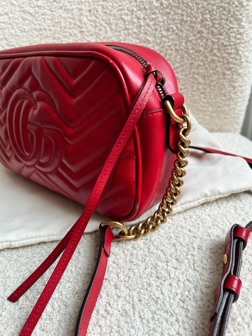 Gucci GG Red Marmont Small Shoulder Bag (RRP £1,440)