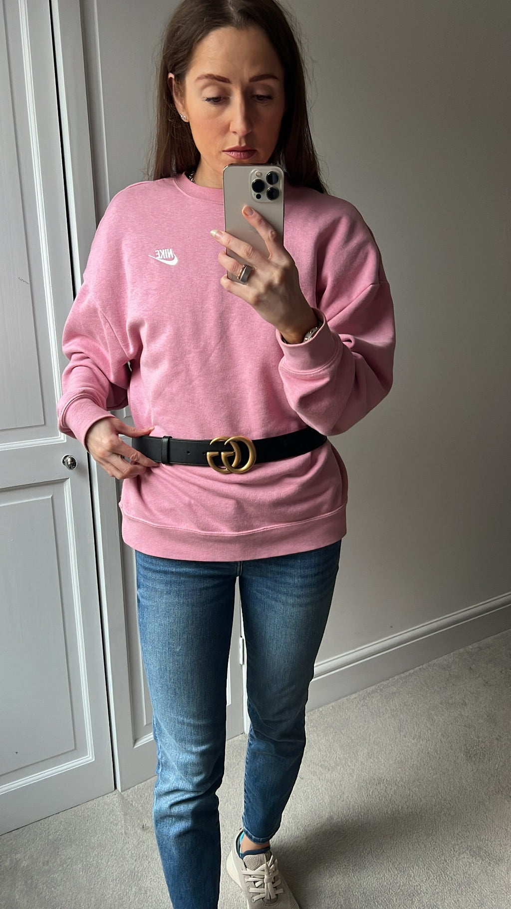 Gucci GG Marmont Black Wide Leather Belt with Shiny Gold Buckle (RRP £410)