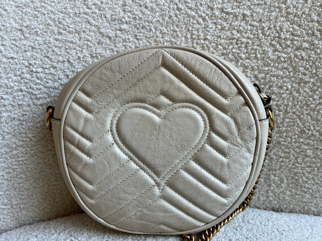 Gucci GG Round White Marmont Small Shoulder Bag (RRP £1,090)
