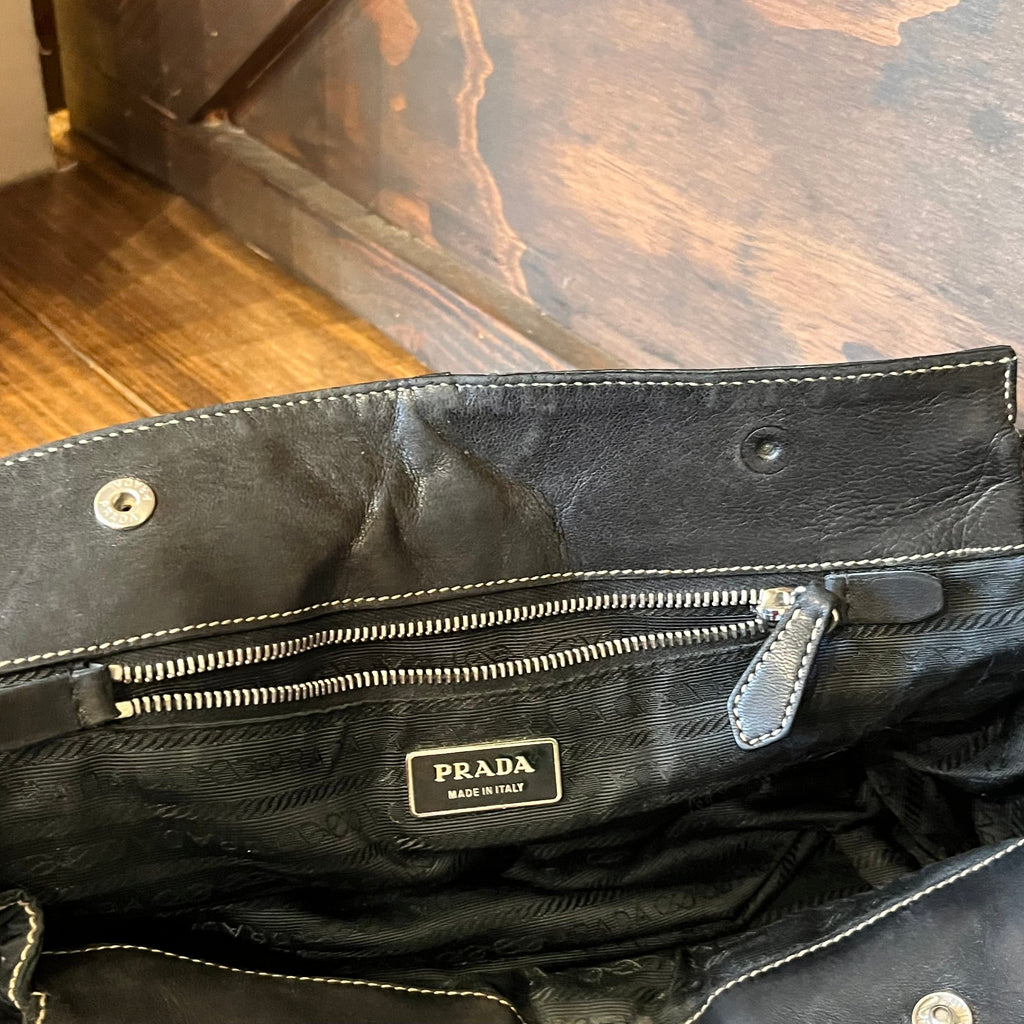 PRADA Black Nylon Multipocket Shoulder Bag
