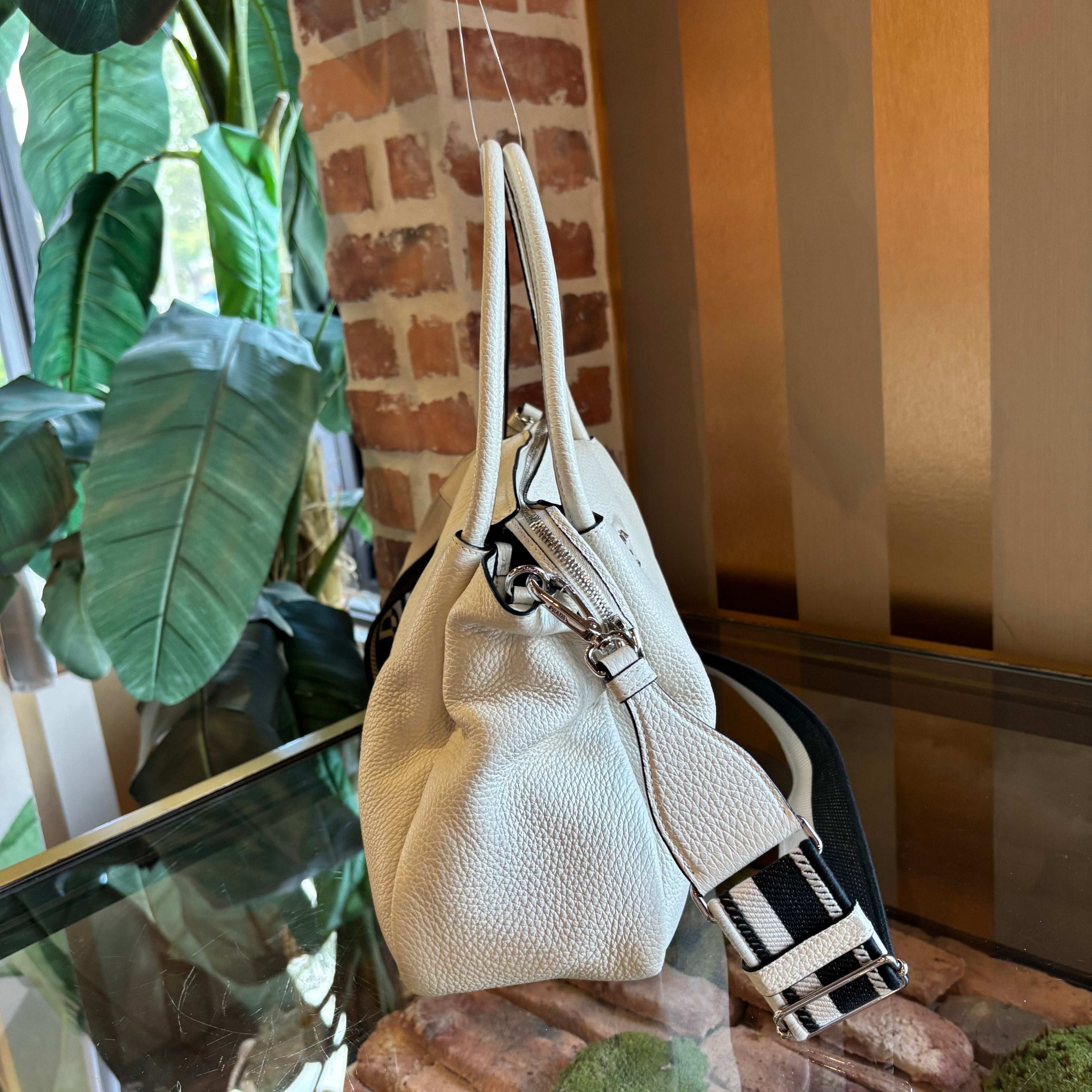 PRADA Fluo White Darling Two Way Tote