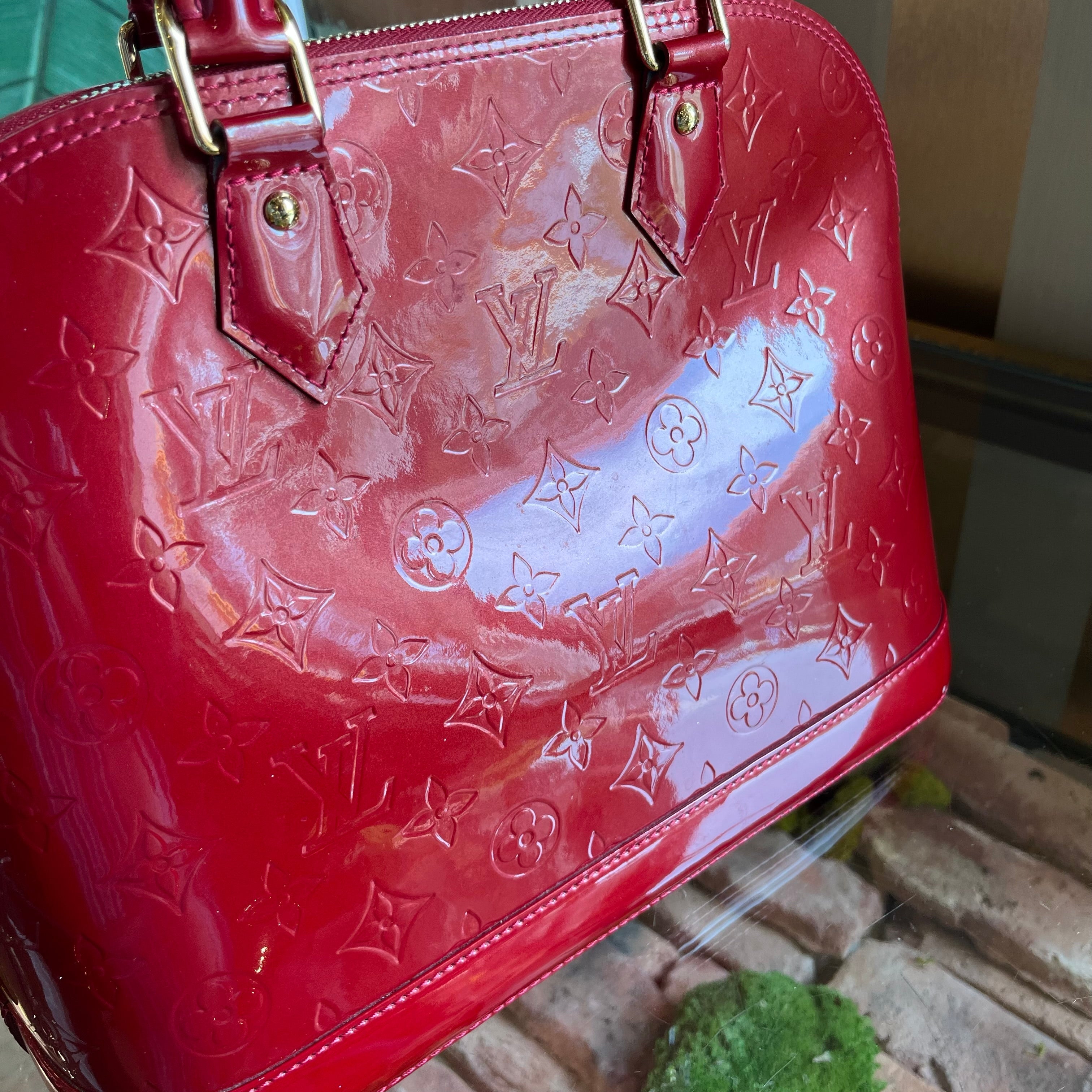 LOUIS VUITTON Alma PM Indian Rose Monogram Vernis Leather Handbag