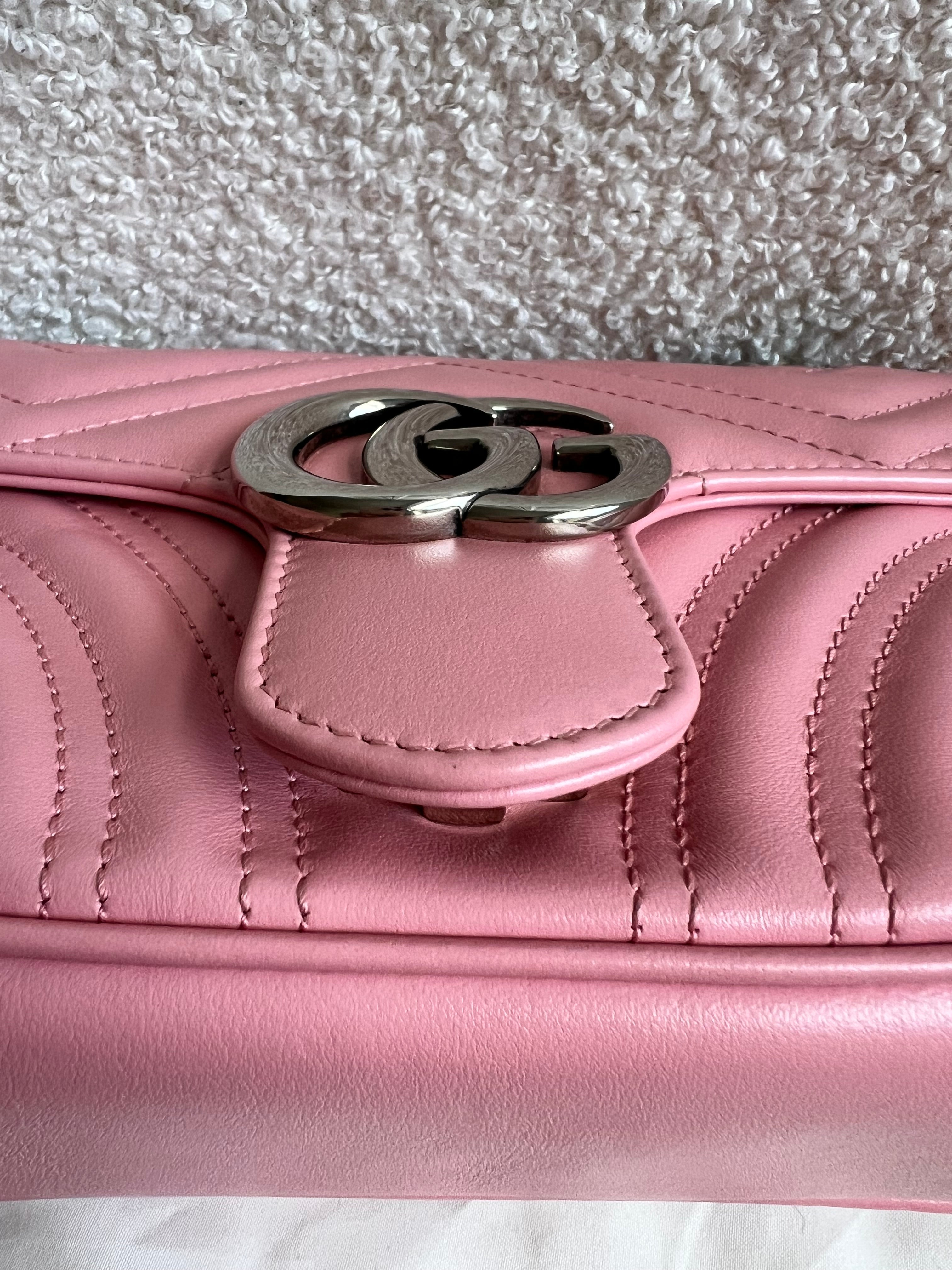 Gucci GG Pale Pink Marmont Mini Shoulder Bag (RRP £1,890)