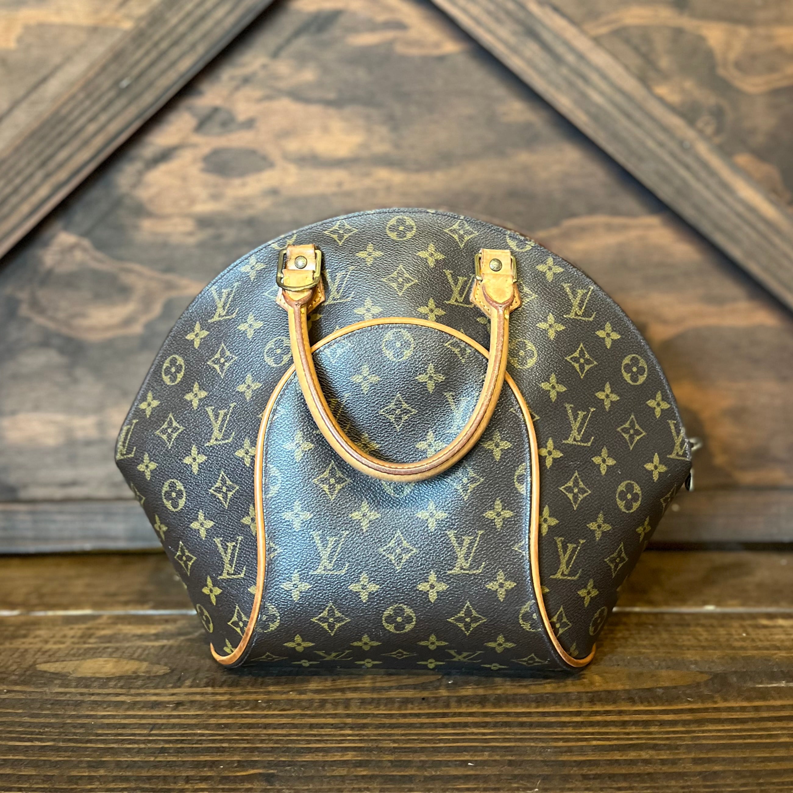 LOUIS VUITTON Ellipse MM Brown Monogram Canvas Top Handle Bag