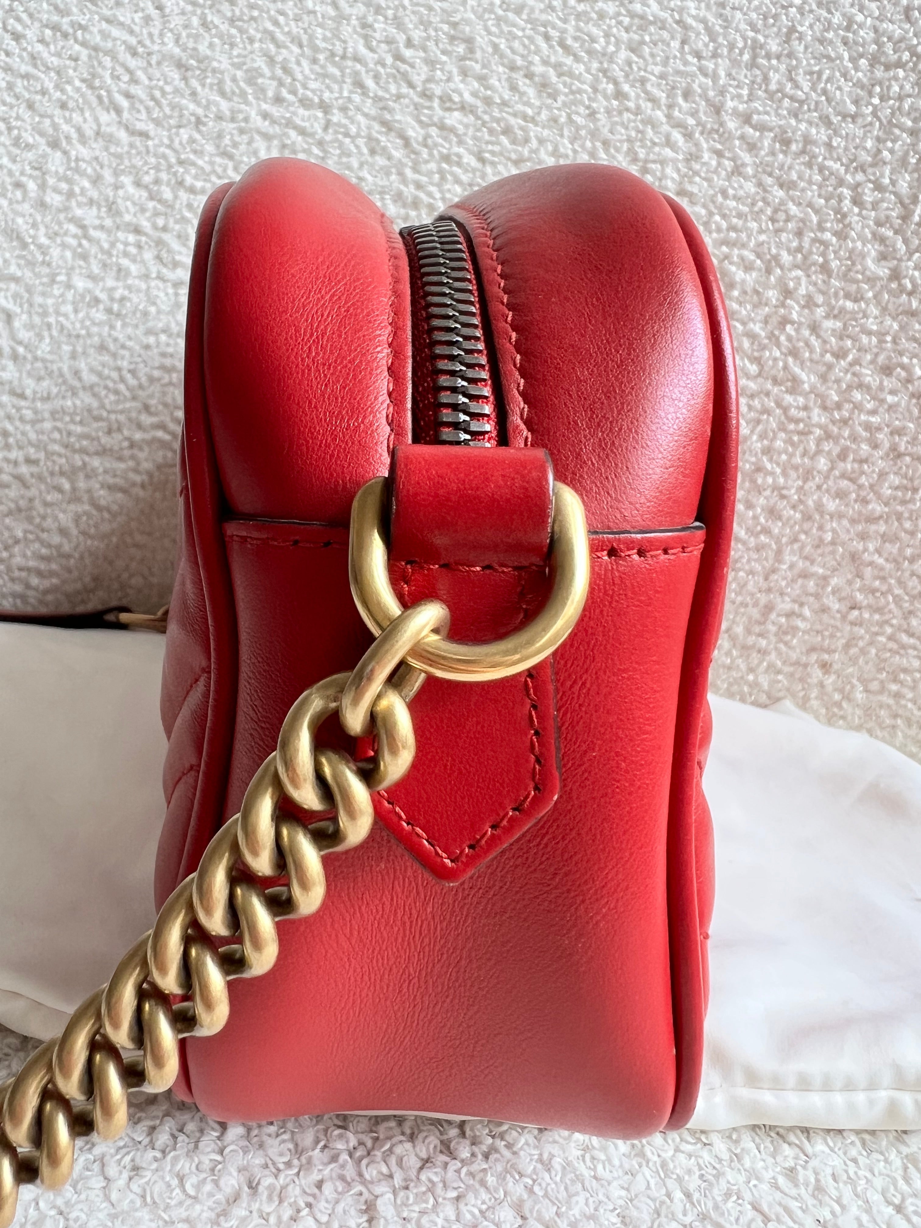 Gucci GG Red Marmont Small Shoulder Bag (RRP £1,440)