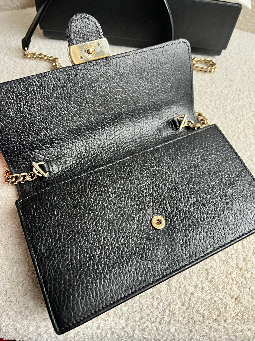 Gucci Black Interlocking GG Chain Wallet