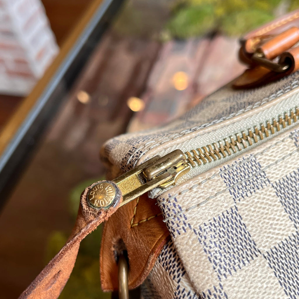 LOUIS VUITTON Speedy 30 Damier Azur Canvas Satchel