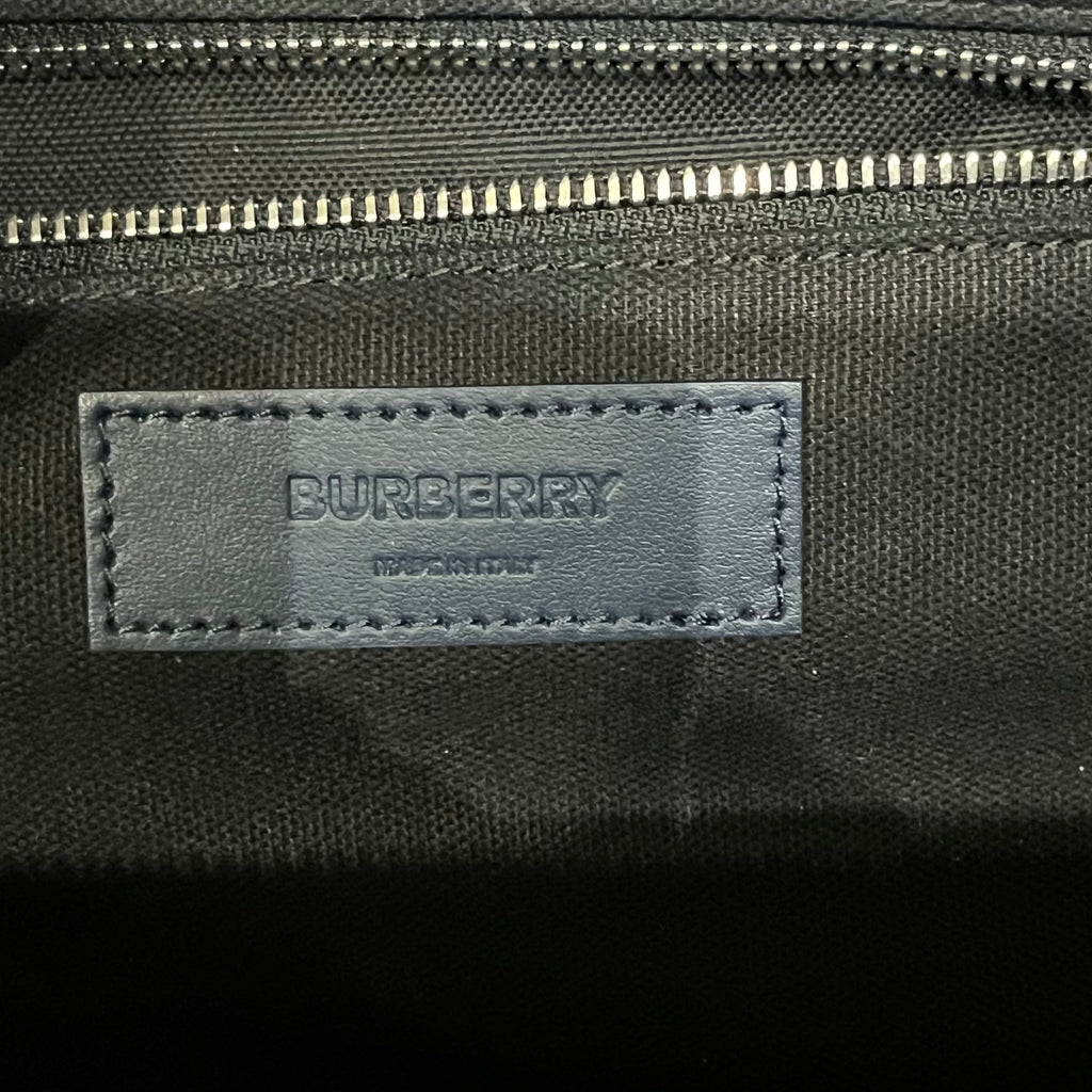 BURBERRY Kennedy Blue Canvas Duffle Bag