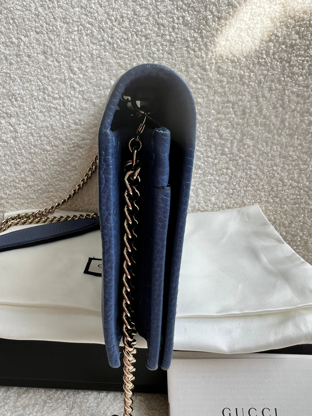 Gucci Blue Soho Chain Wallet