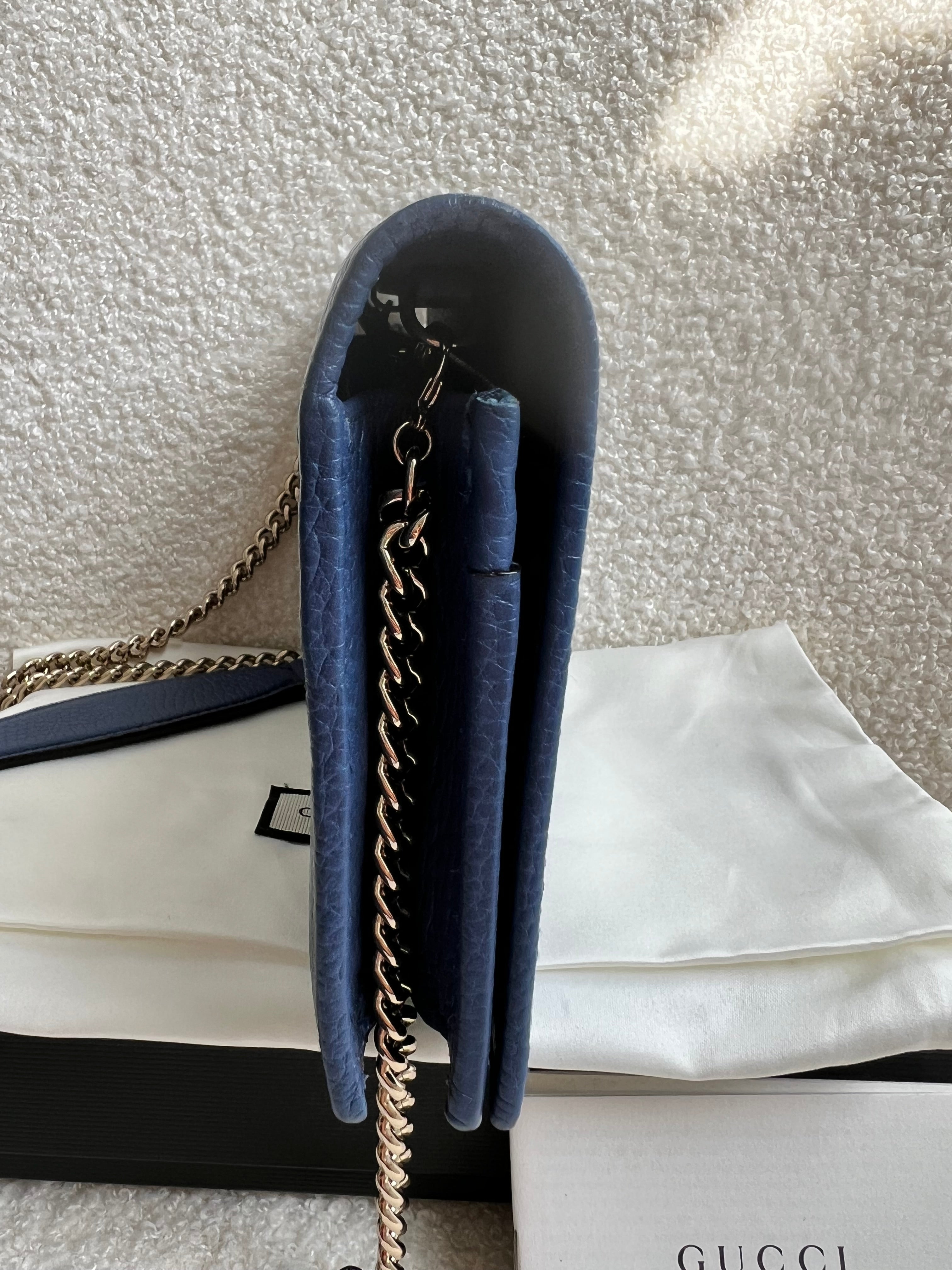 Gucci Blue Soho Chain Wallet