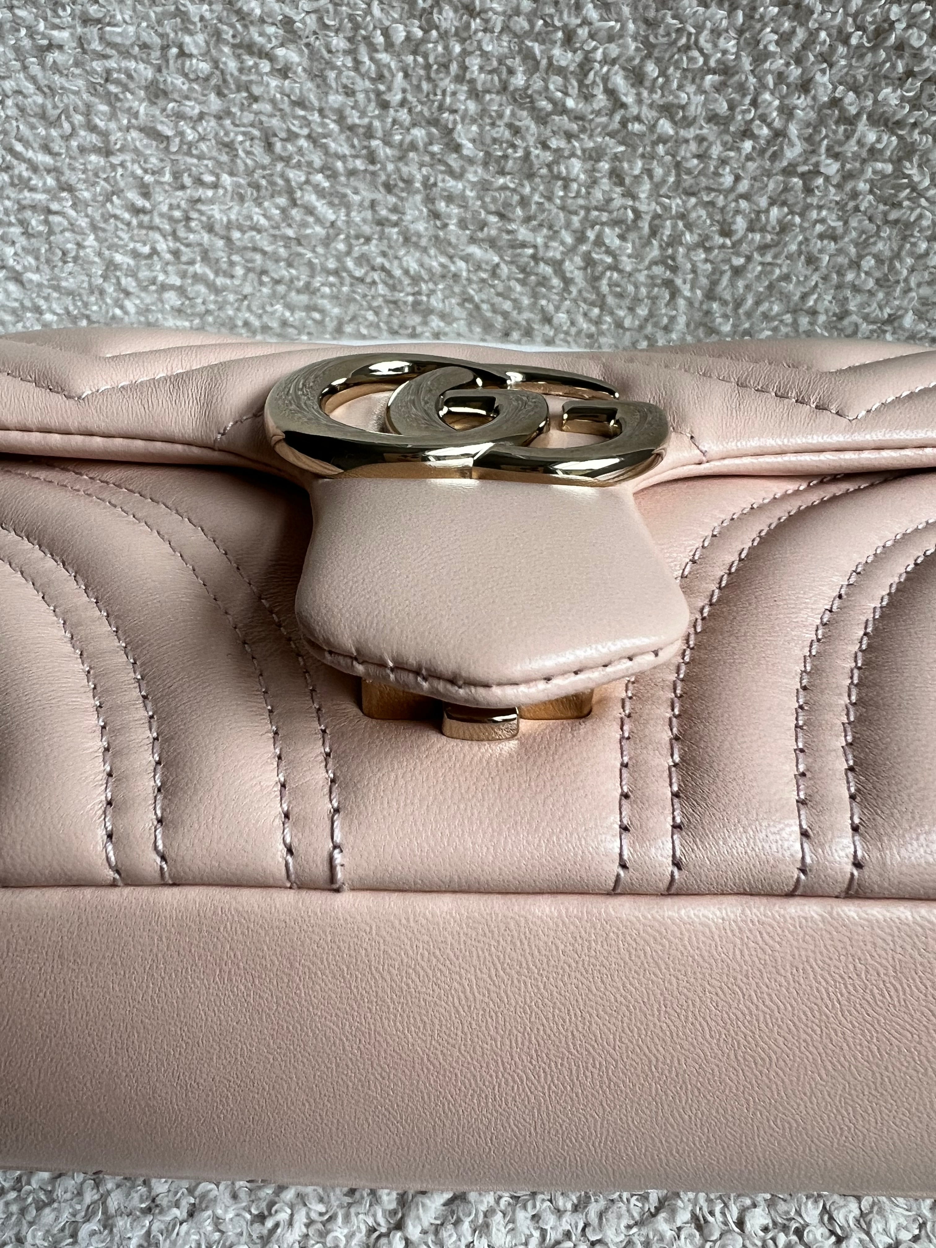 Gucci GG Pink Beige Marmont Mini Shoulder Bag (RRP £1,890)