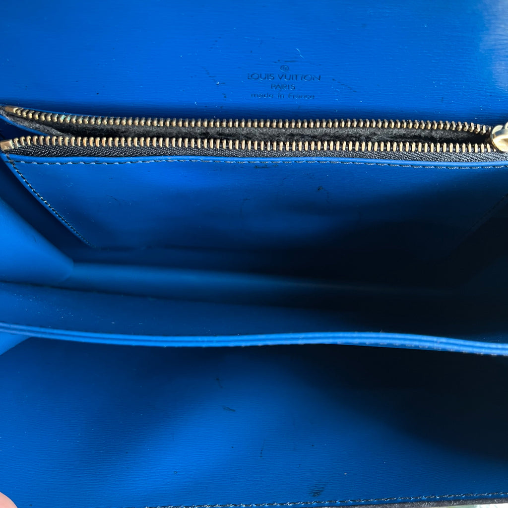 LOUIS VUITTON Friedland Pochette Black Blue Epi Leather Shoulder Bag