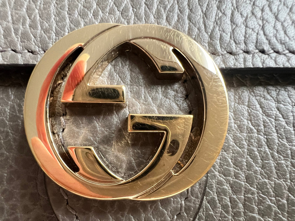 Gucci Dollar Grey Interlocking Chain Wallet