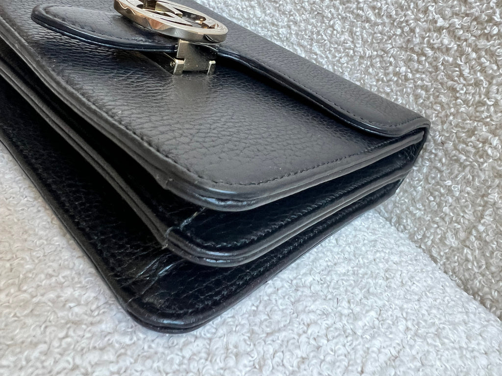 Gucci Interlocking GG Black Small Shoulder Bag