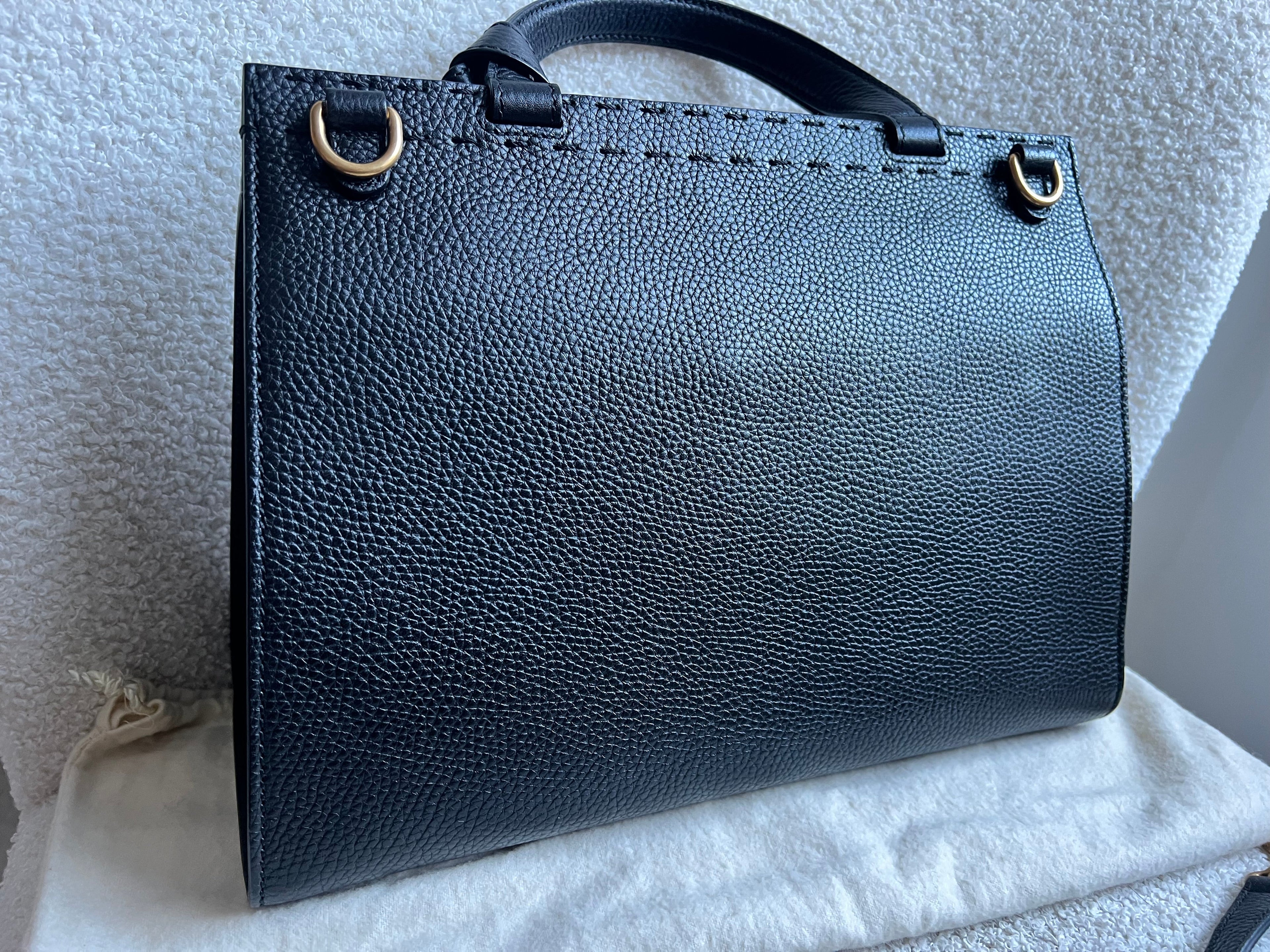 Gucci GG Black Medium Marmont Top Handle Bag