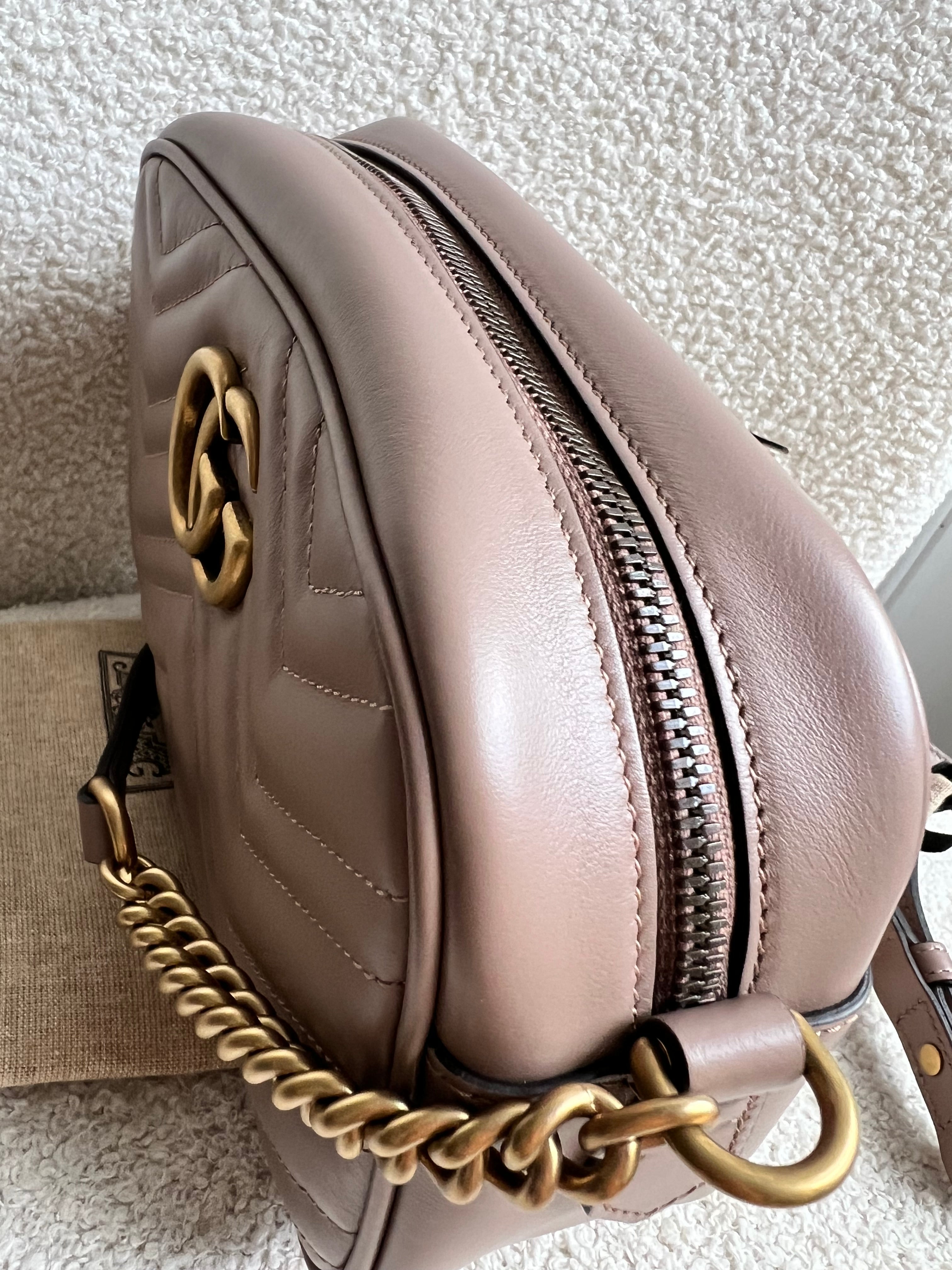 Gucci GG Marmont Porcelain Rose Small Shoulder Bag (RRP £1440)
