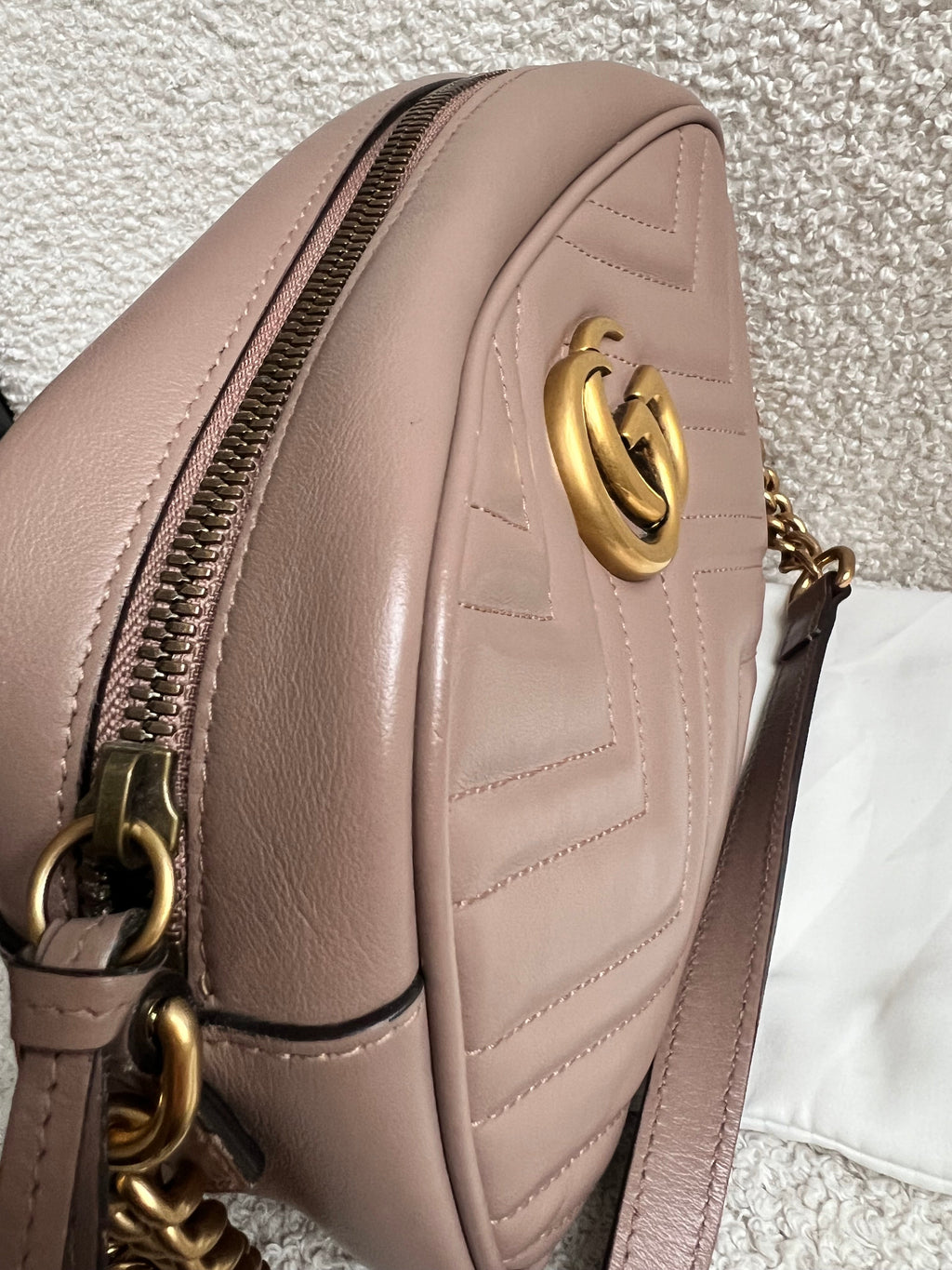Gucci GG Marmont Dusty Pink Small Shoulder Bag (RRP £1440)