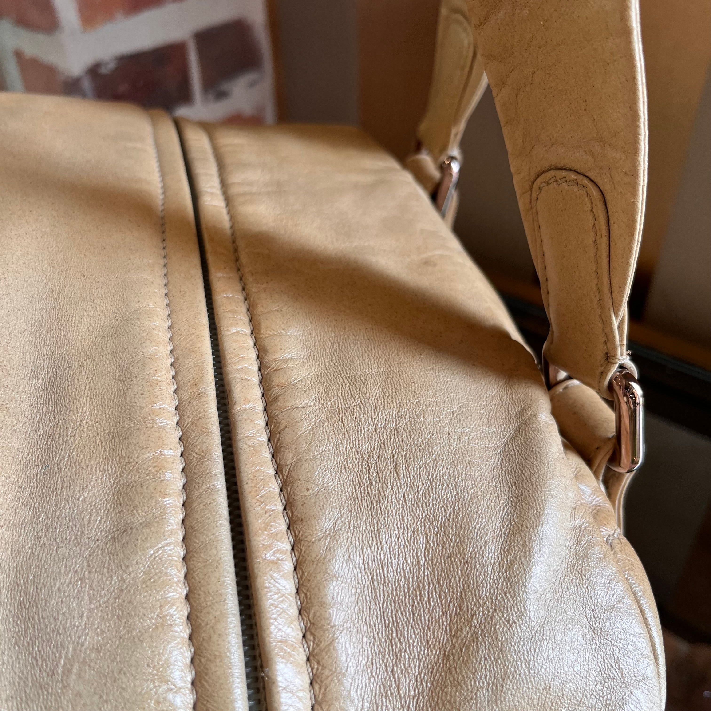 CHANEL Cloudy Bundle Beige Leather Bowler Bag