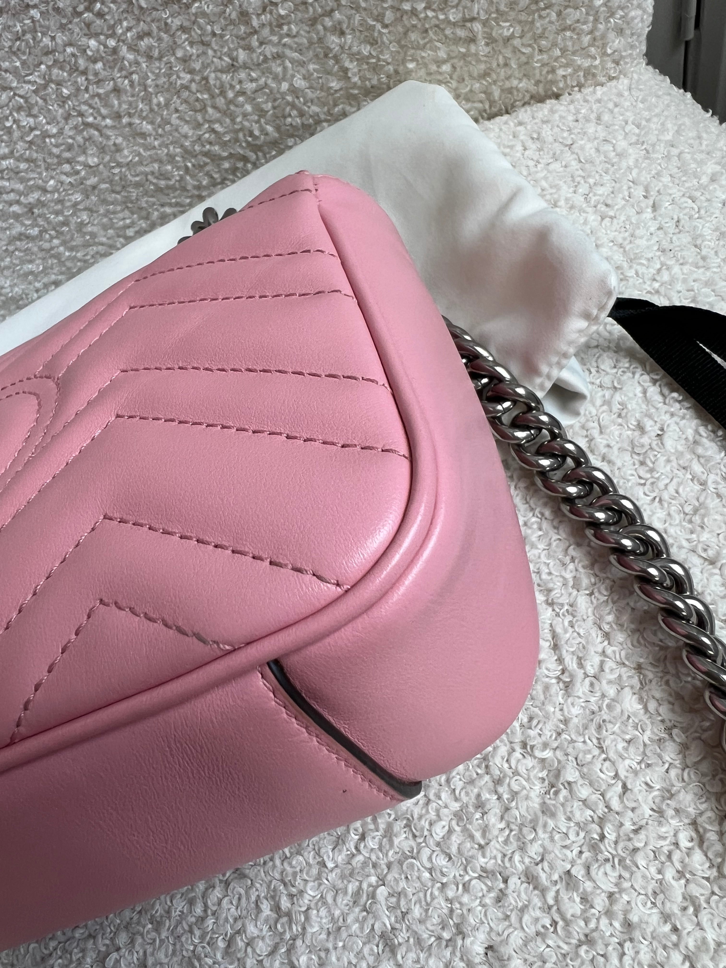 Gucci GG Pale Pink Marmont Mini Shoulder Bag (RRP £1,890)