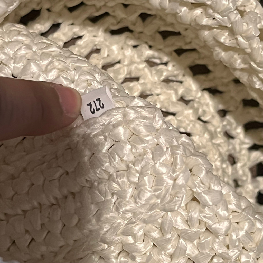 PRADA White Raffia Shopping Tote