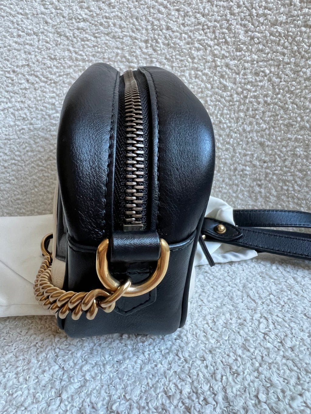 Gucci GG Black and White Marmont Mini Shoulder Bag (RRP £1,360)