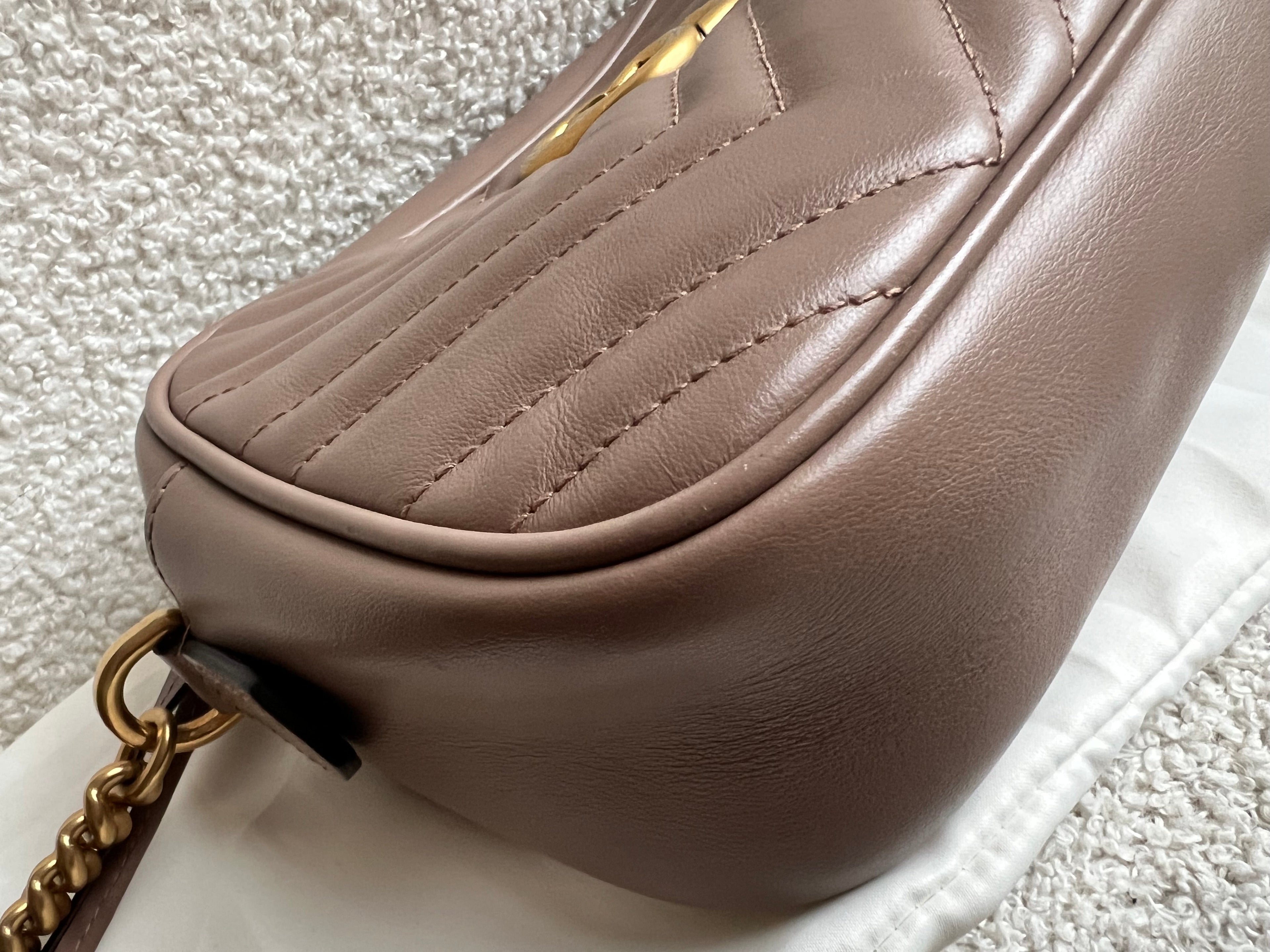 Gucci GG Marmont Dusty Pink Small Shoulder Bag (RRP £1440)