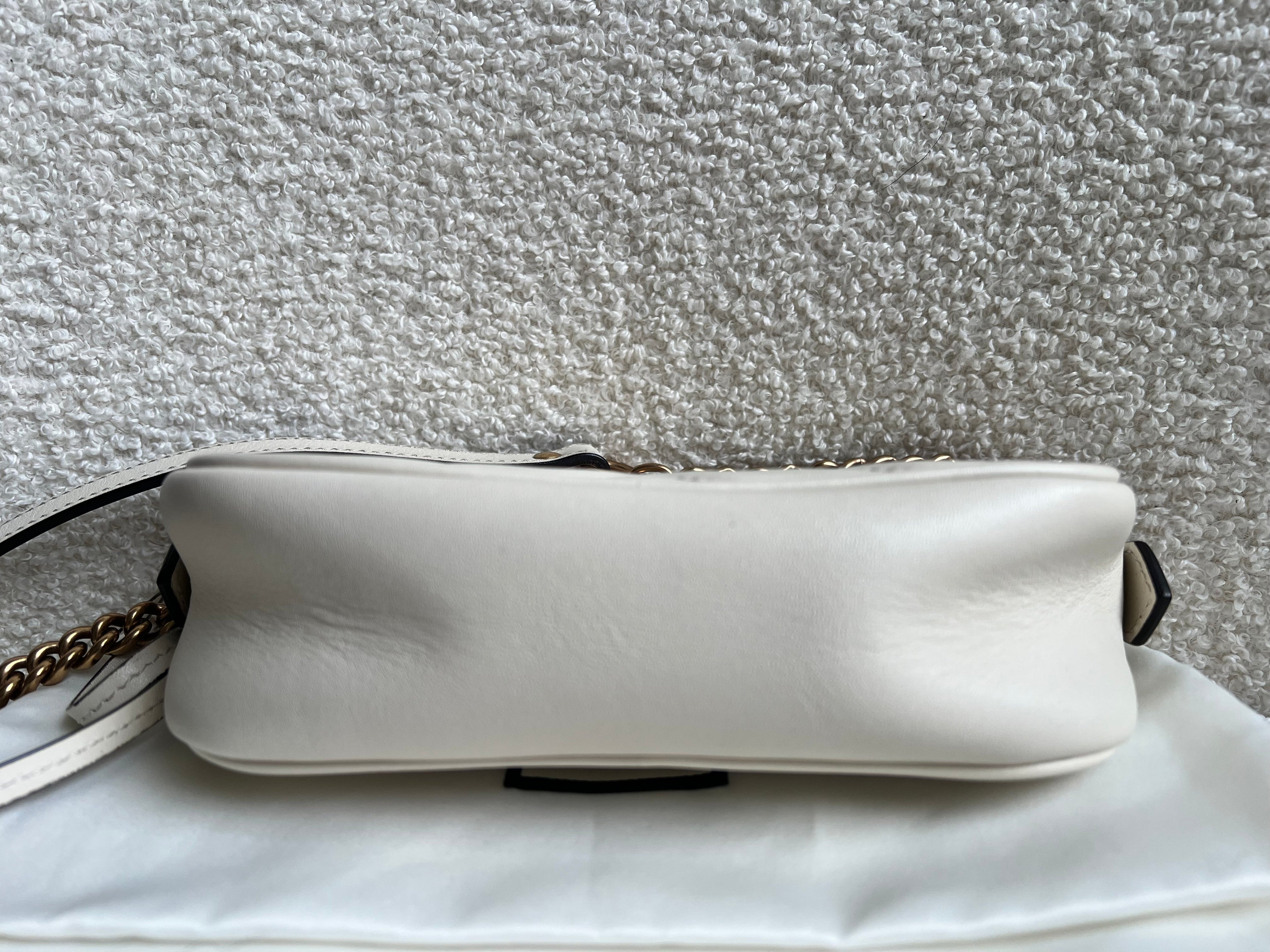 Gucci GG White Marmont Mini Shoulder Bag (RRP £1,360)