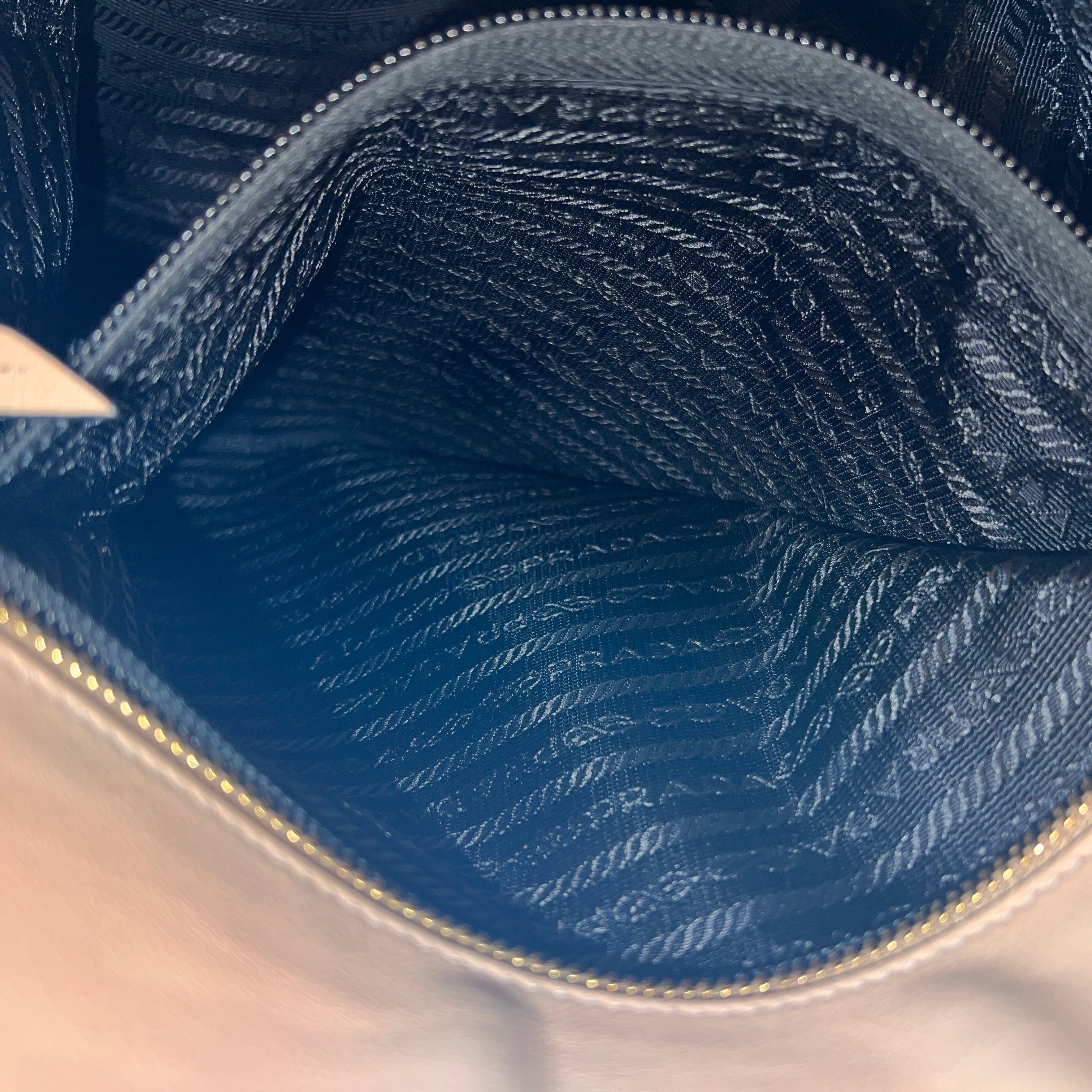 PRADA Argilla Glacé Calf Leather Beige Tote Bag