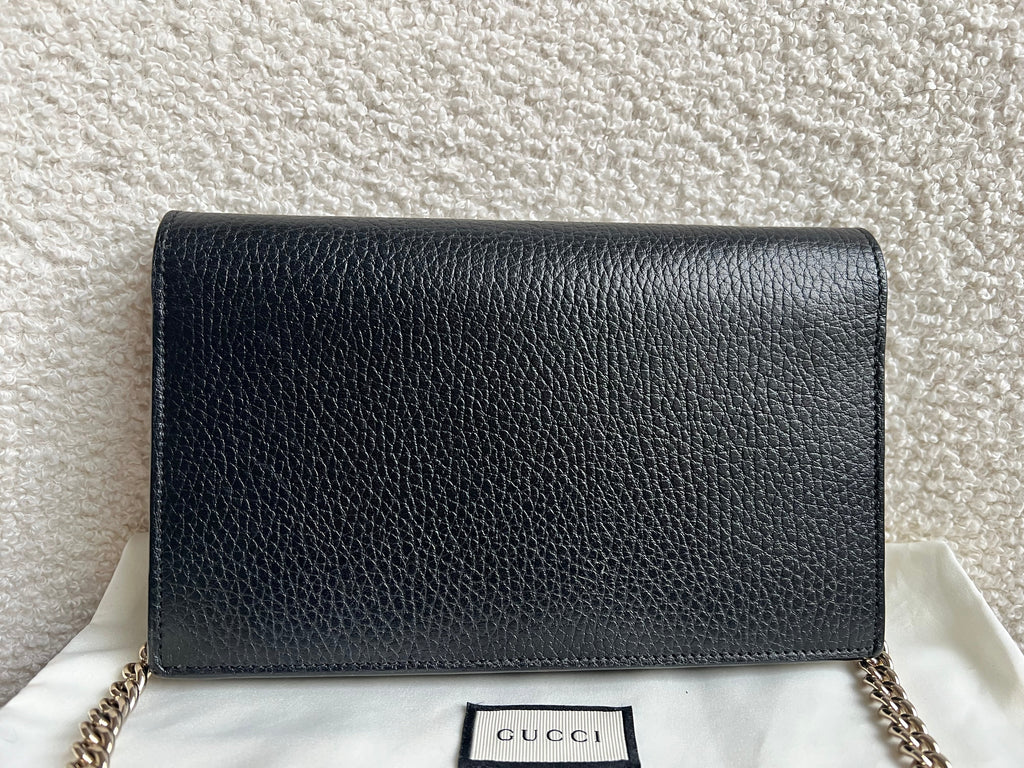 Gucci Black Interlocking GG Chain Wallet