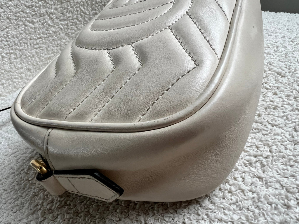 Gucci GG White Marmont Mini Shoulder Bag (RRP £1,360)