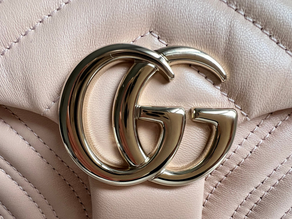 Gucci GG Pink Beige Marmont Mini Shoulder Bag (RRP £1,890)