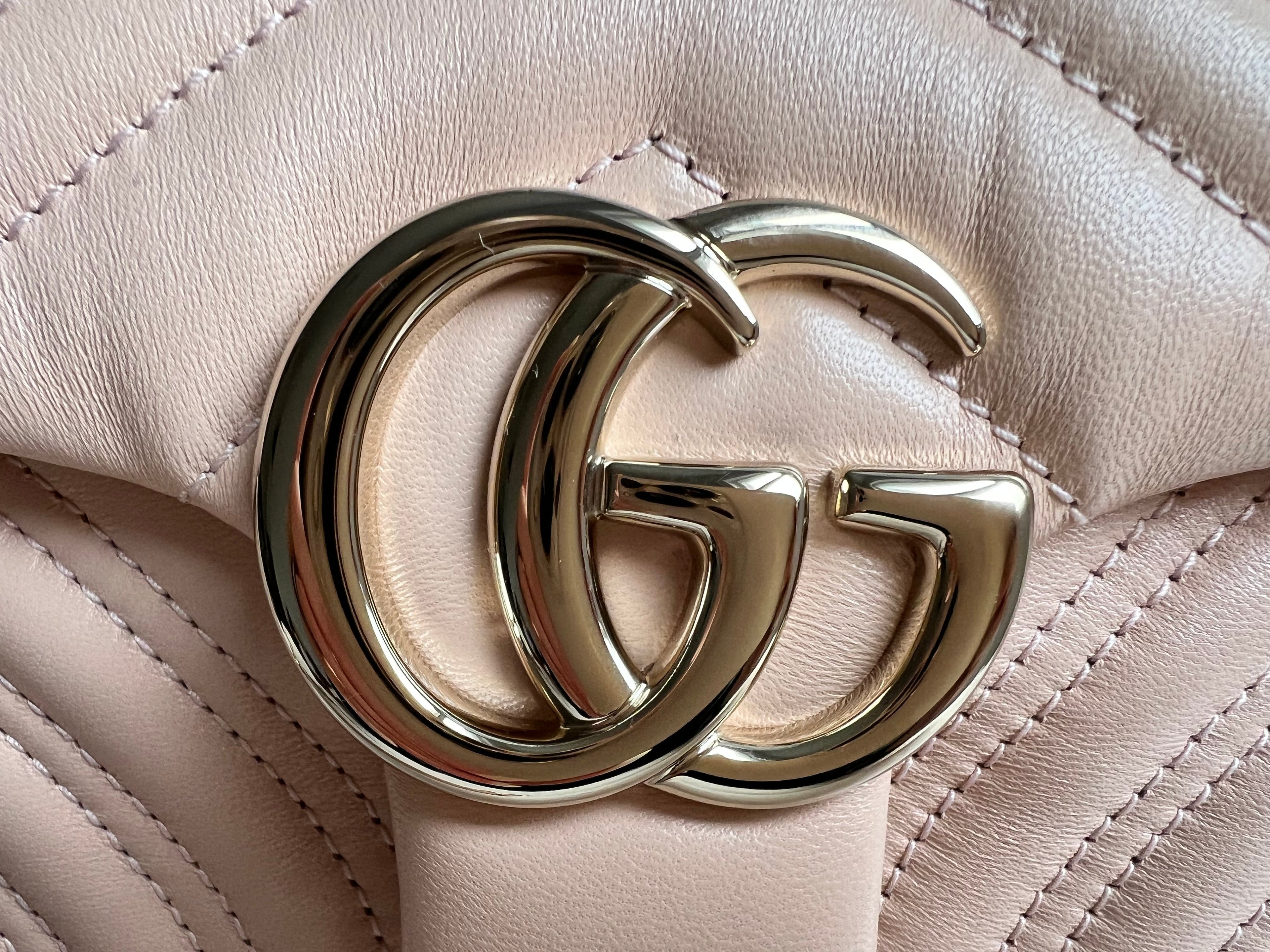 Gucci GG Pink Beige Marmont Mini Shoulder Bag (RRP £1,890)