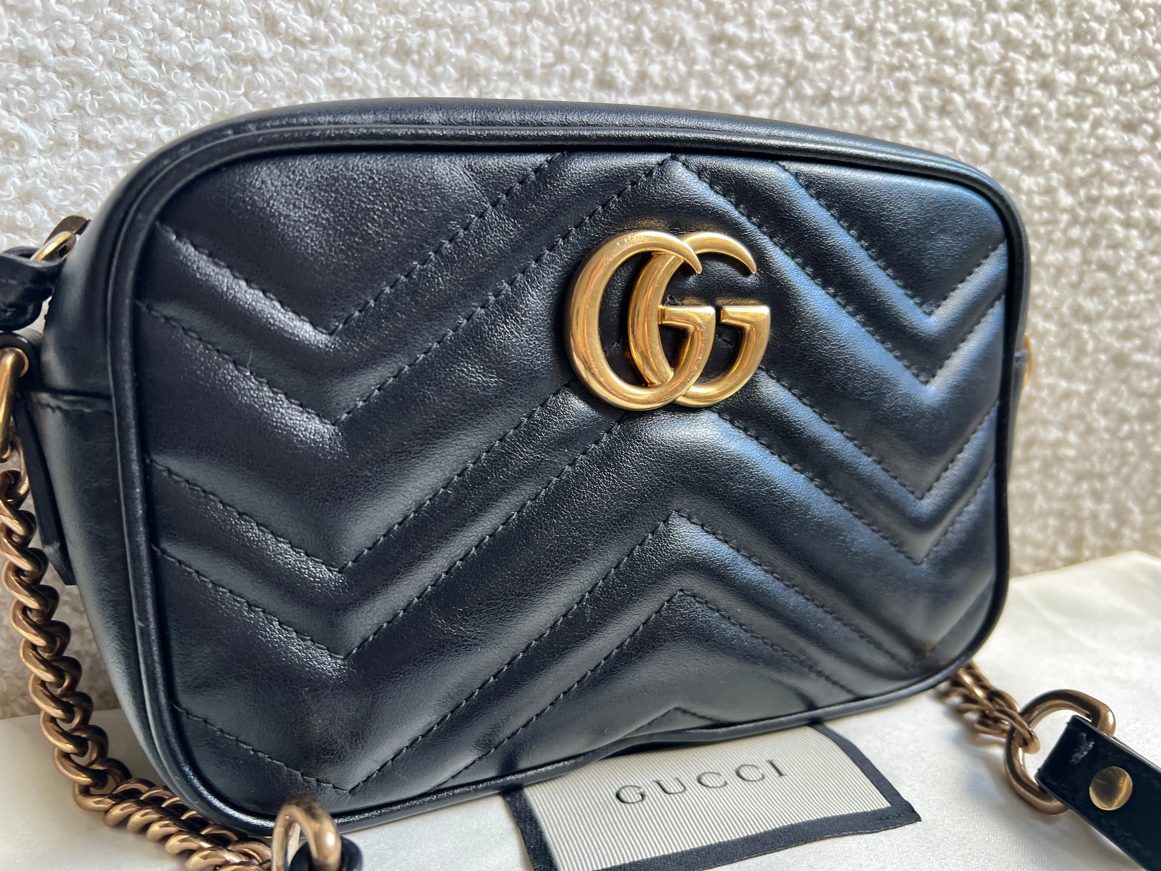 Gucci GG Black Marmont Mini Shoulder Bag (RRP £1,360)