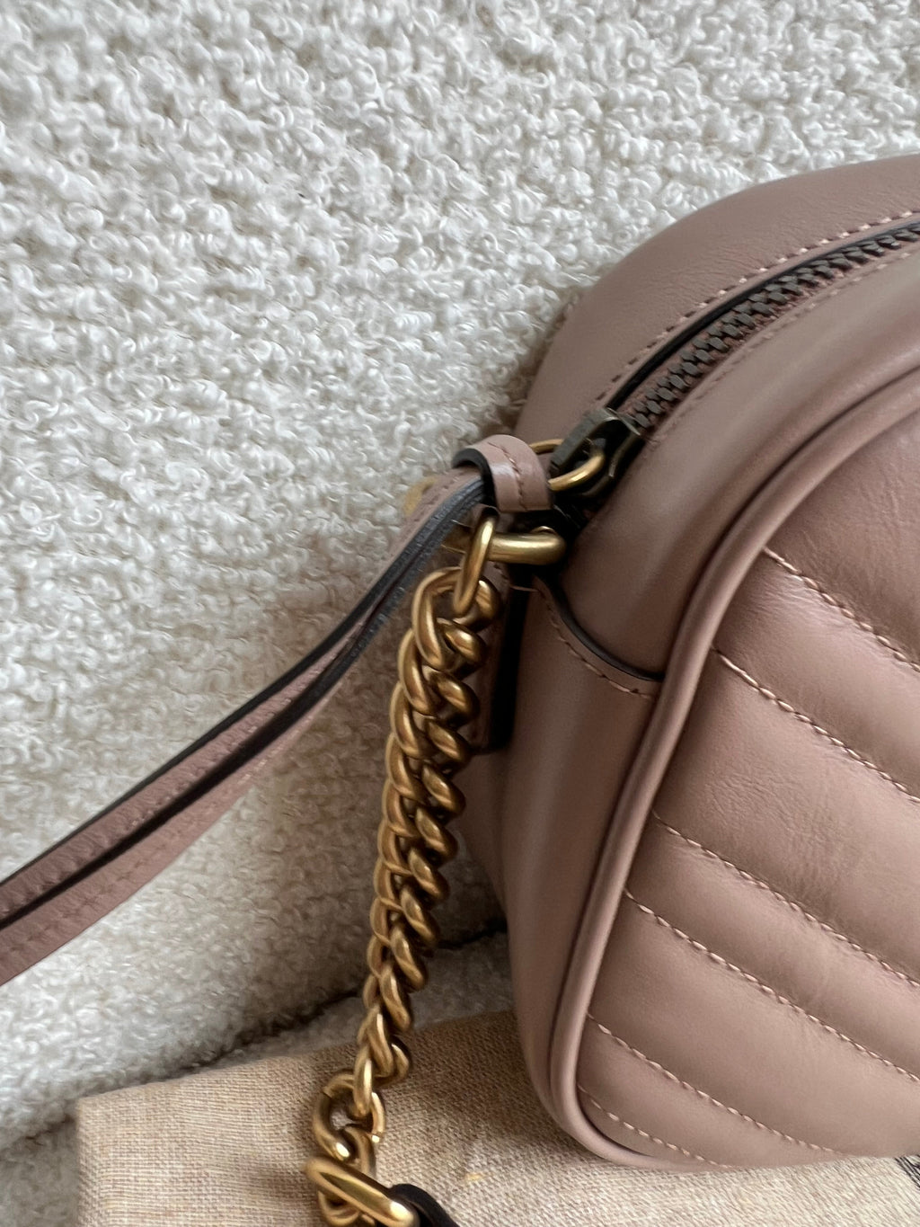Gucci GG Marmont Porcelain Rose Small Shoulder Bag (RRP £1440)