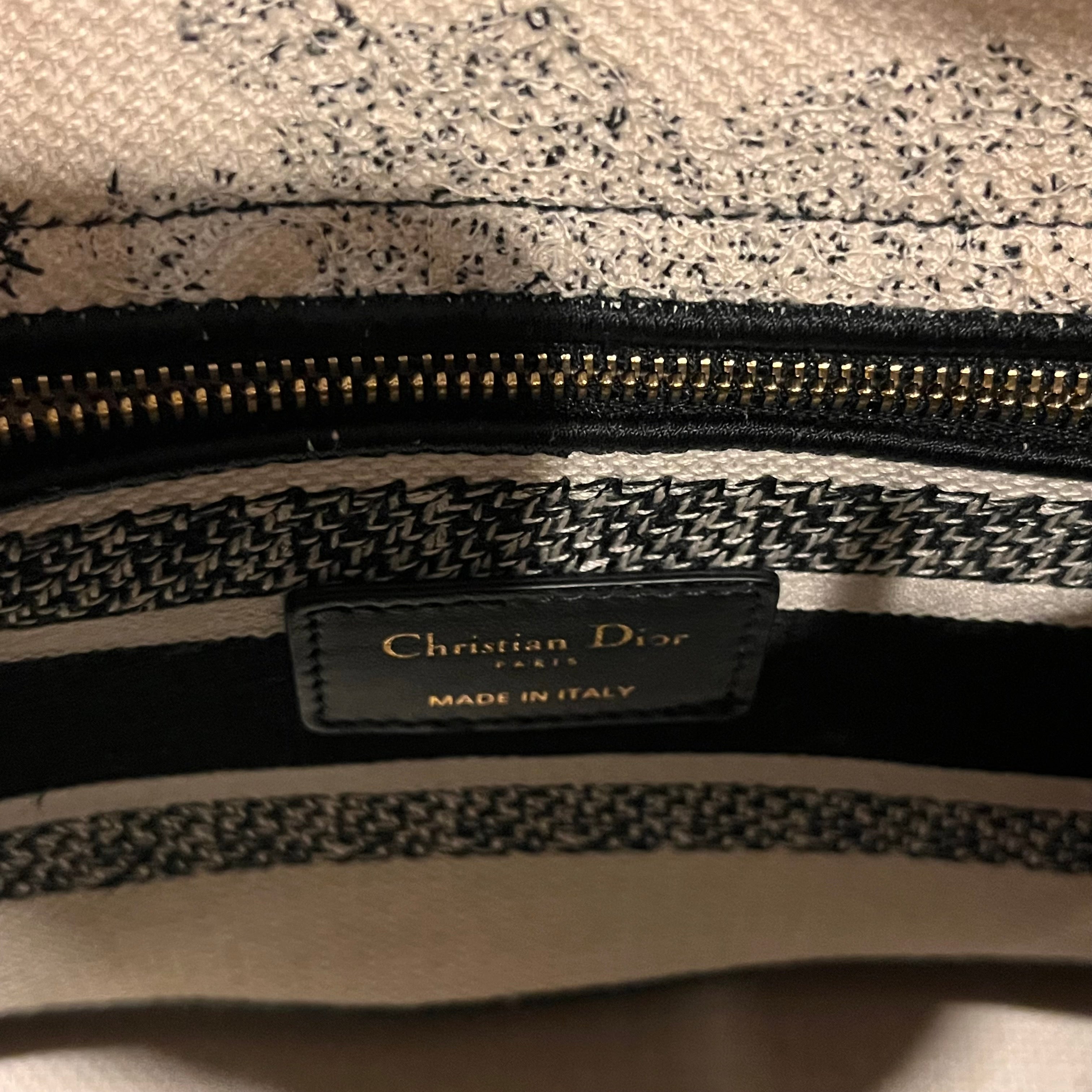 DIOR Lady Dior Medium Dior Zodiac Embroidery Tote