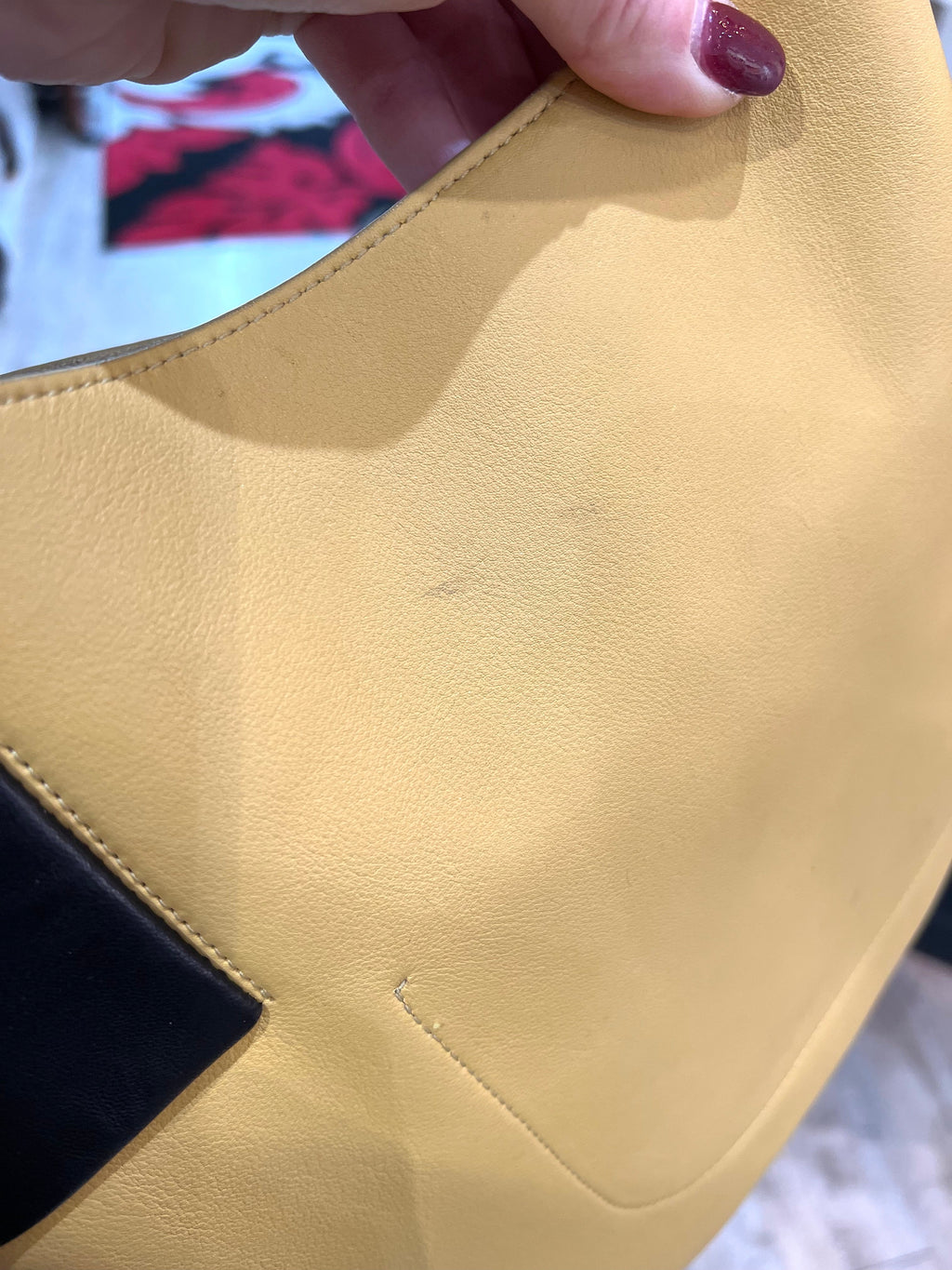 CÉLINE RIBBON HANDLE LEATHER SHOULDER BAG