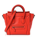 CÉLINE DRUMMED CALFSKIN LEATHER NANO LUGGAGE BAG