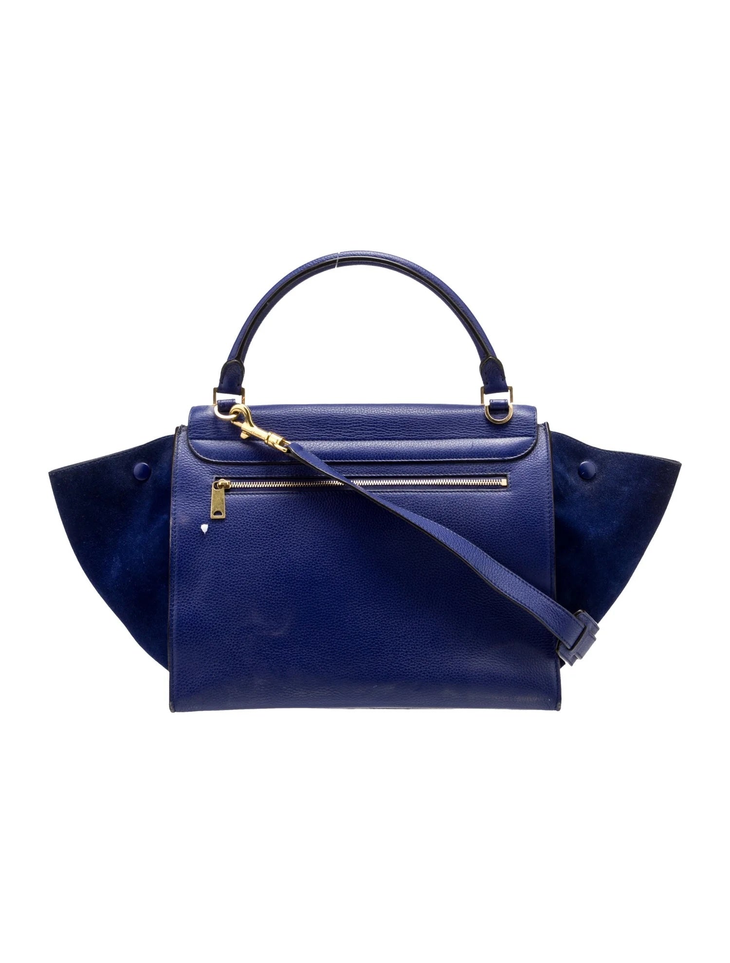 CÉLINE DRUMMED CALFSKIN SUEDE TRAPEZE MEDIUM SHOULDER BAG