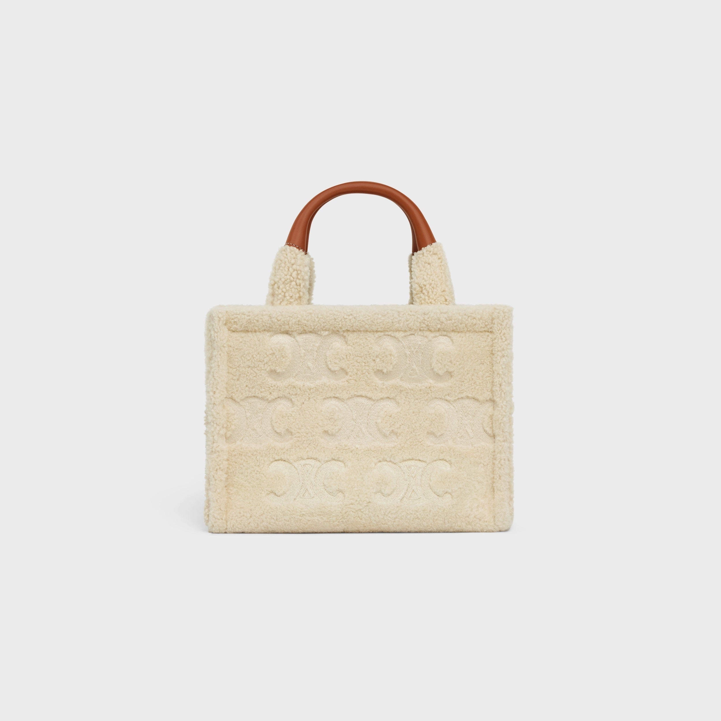 CÉLINE SMALL CABAS THAIS IN SHEARLING WITH TRIOMPHE EMBROIDERIES
