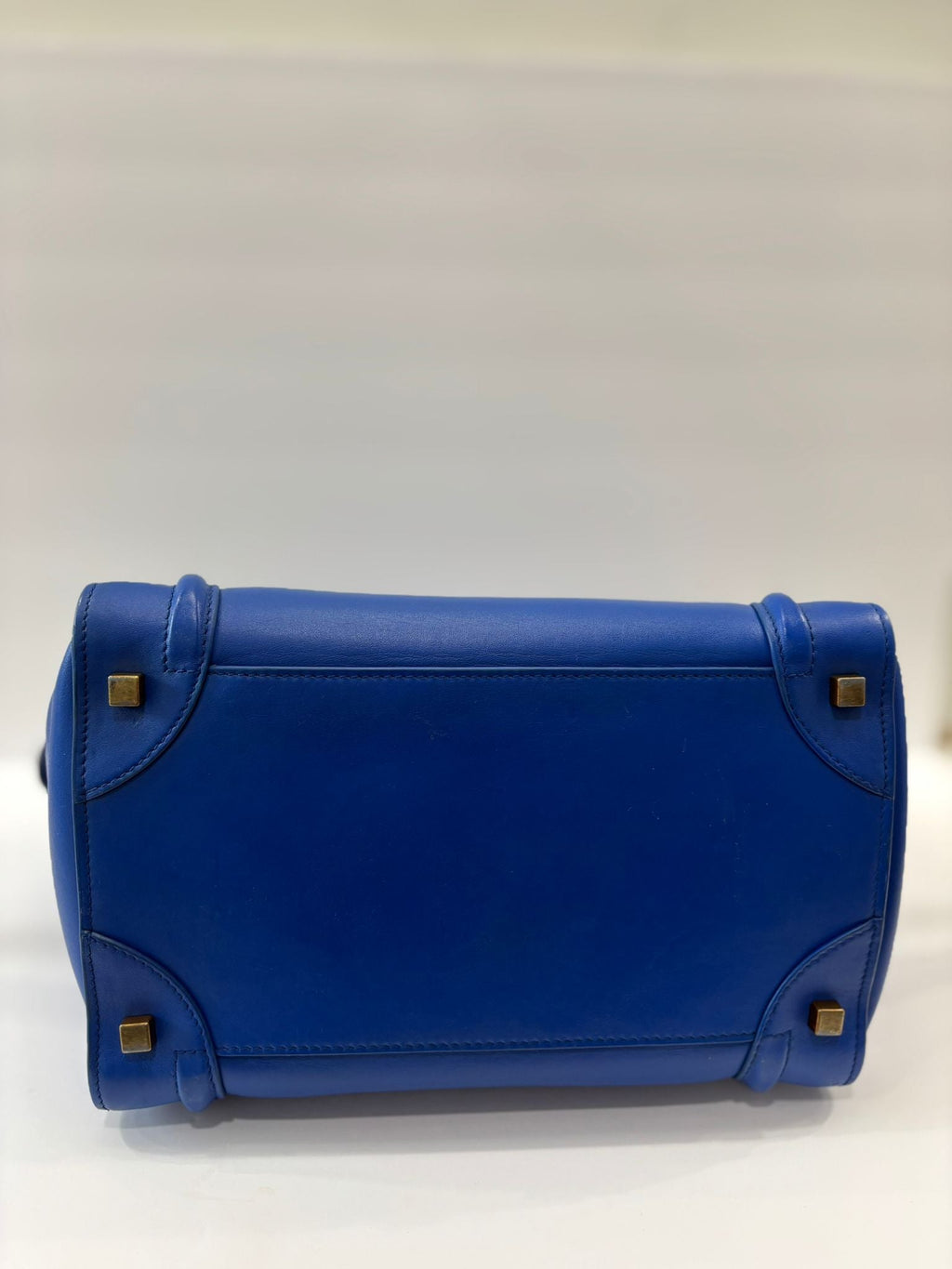 CÉLINE DRUMMED CALFSKIN LEATHER NANO LUGGAGE BAG