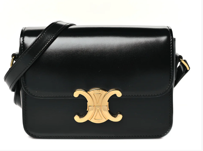 CÉLINE SHINY CALFSKIN TEEN TRIOMPHE SHOULDER BAG